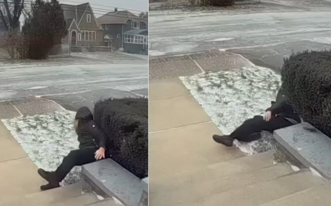 Abuelita es levantada por vientos fuertes durante tormenta invernal en Lubbock