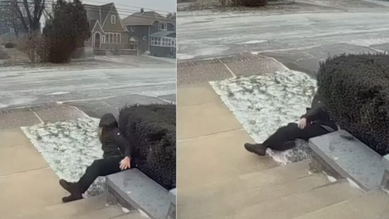 Abuelita es levantada por vientos fuertes durante tormenta invernal en Lubbock