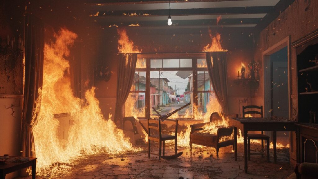 Incendio en casa: Adolescentes traviesos lanzan cuetes en colonia María del Carmen Cavazos, Saltillo