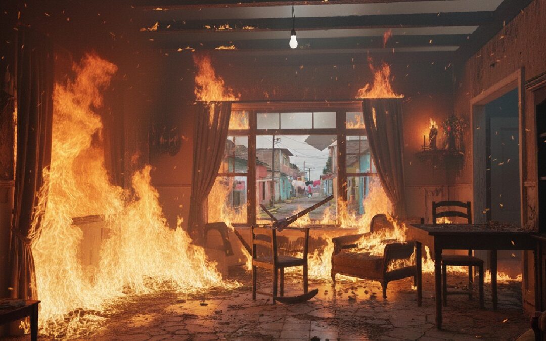 Incendio en casa: Adolescentes traviesos lanzan cuetes en colonia María del Carmen Cavazos, Saltillo