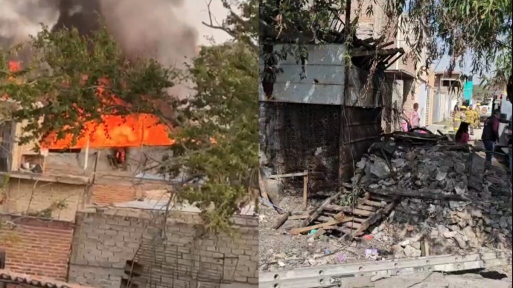 Incendio en El Salto: Familia de 5 se Salva a Tiempo de un Fuego por Chatarra Acumulada