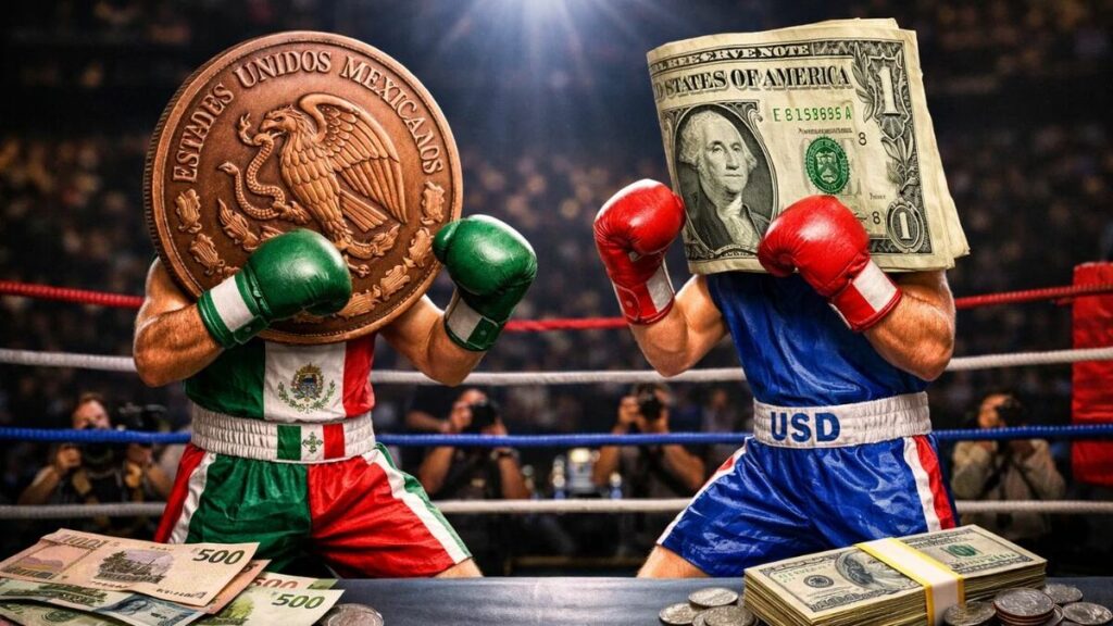 El peso mexicano fortalece su posición, cerrando 2025 a 17.97 por dólar